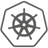 Kubernets logo wit