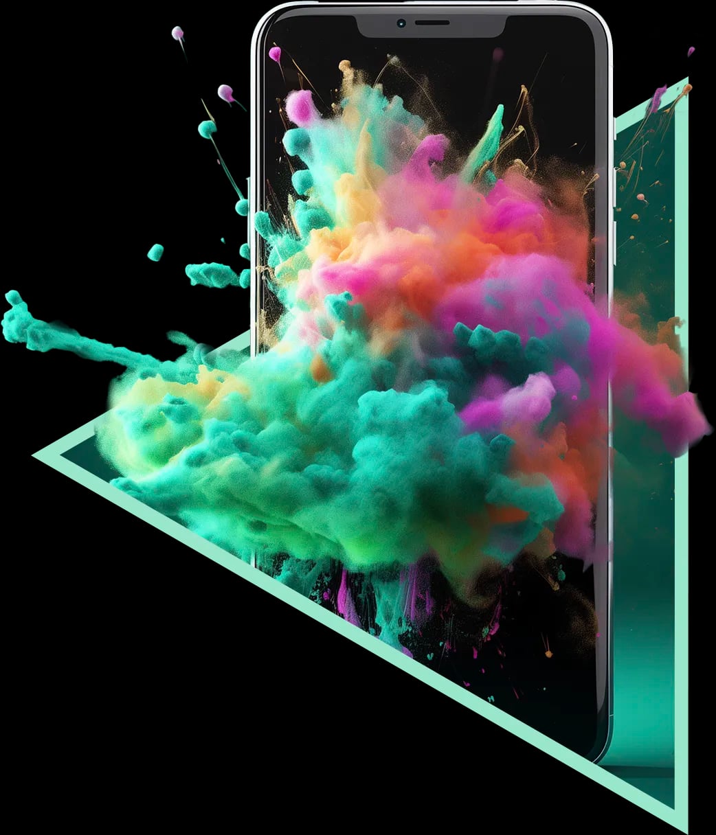 telefoon gekleurde rook